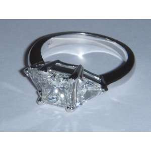   75 carat princess cut trilliant diamond ring Gold WG 